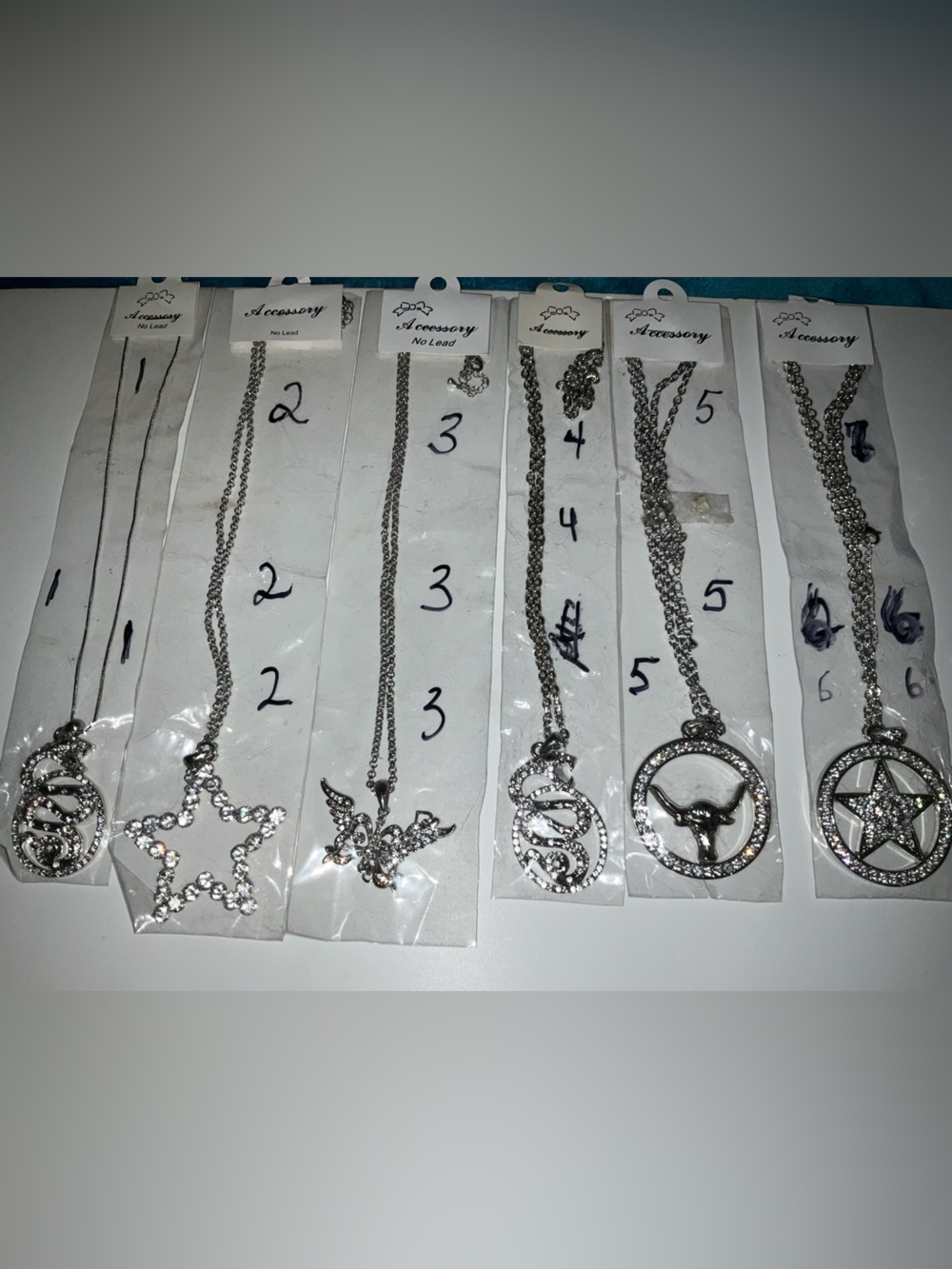 Silver-Tone Crystal Pendant Necklace WESTERN Star, Wing &MORE BLING Designs NEW